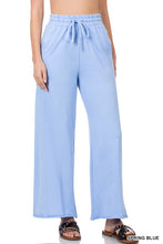Load image into Gallery viewer, FRENCH TERRY DRAWSTRING WAIST RAW EDGE HEM PANTS