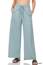 Load image into Gallery viewer, FRENCH TERRY DRAWSTRING WAIST RAW EDGE HEM PANTS