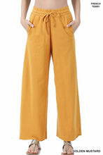 Load image into Gallery viewer, FRENCH TERRY DRAWSTRING WAIST RAW EDGE HEM PANTS