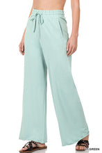 Load image into Gallery viewer, FRENCH TERRY DRAWSTRING WAIST RAW EDGE HEM PANTS