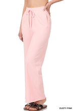 Load image into Gallery viewer, FRENCH TERRY DRAWSTRING WAIST RAW EDGE HEM PANTS