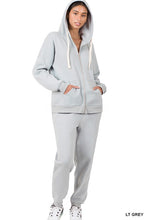 Load image into Gallery viewer, ZIPPER HOODIE SWEAT JACKET & SWEAT PANTS SET