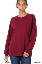 Load image into Gallery viewer, COTTON RAGLAN SLEEVE ROUND NECK PULLOVER