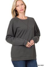 Load image into Gallery viewer, COTTON RAGLAN SLEEVE ROUND NECK PULLOVER