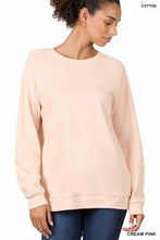 Load image into Gallery viewer, COTTON RAGLAN SLEEVE ROUND NECK PULLOVER