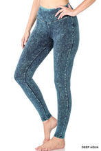 Load image into Gallery viewer, MINERAL WASHED WIDE WAISTBAND YOGA LEGGINGS
