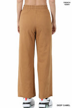 Load image into Gallery viewer, FRENCH TERRY DRAWSTRING WAIST RAW EDGE HEM PANTS
