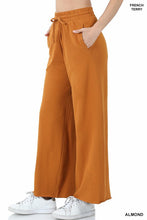 Load image into Gallery viewer, FRENCH TERRY DRAWSTRING WAIST RAW EDGE HEM PANTS
