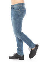 Load image into Gallery viewer, DISTRESSED SLIM TAPER DENIM JEANS
