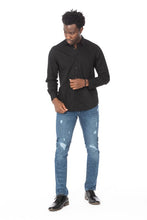 Load image into Gallery viewer, DISTRESSED RIP SLIM TAPER DENIM JEANS
