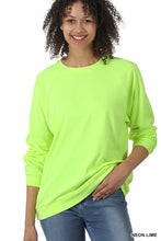 Load image into Gallery viewer, COTTON RAGLAN SLEEVE ROUND NECK PULLOVER
