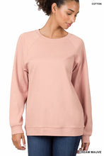 Load image into Gallery viewer, COTTON RAGLAN SLEEVE ROUND NECK PULLOVER
